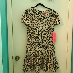 NWT Betsey Johnson Leopard Scuba Dress